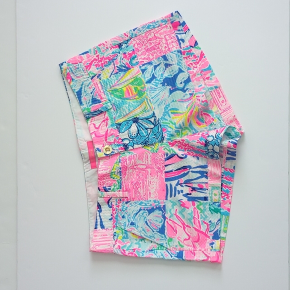 Lilly Pulitzer Walsh Shorts Pop Up Summer Remix Patch size 10 New with Tag - Picture 2 of 8